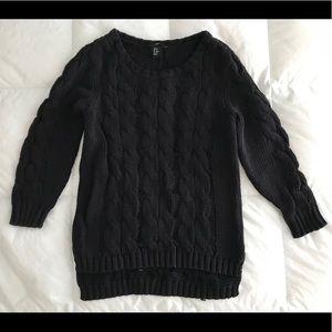 H&M Black Cable Knit Sweater Size XS